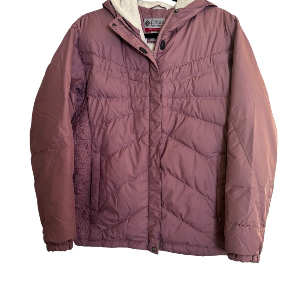 Columbia Women's Mauve Hooded Puffer Jacket - Picture 4 of 5